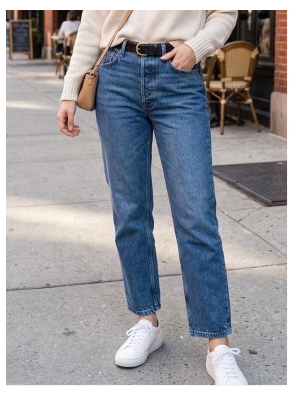 NWT DSTLD Absolute Vintage Straight Leg Button Fly Jeans in Medium Wash